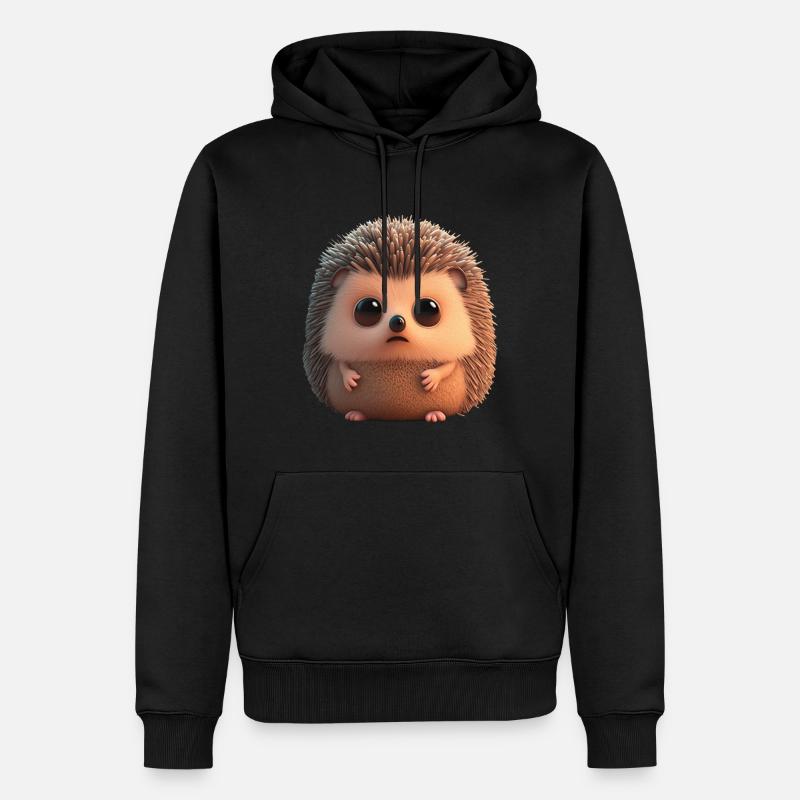 Mignon petit hérisson chibi - Sweat à capuche Premium bio Homme - noir