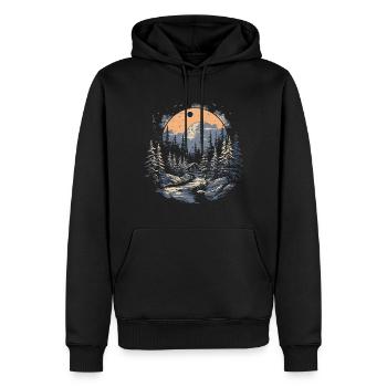 Forest, Nature, Landscape, Hats - Men’s Premium Organic Hoodie - black - Front - Nico (187cm)