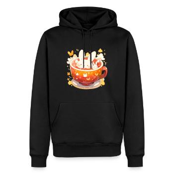 Art Café - Cuteness 01 - Men’s Premium Organic Hoodie - black - Front - Nico (187cm)