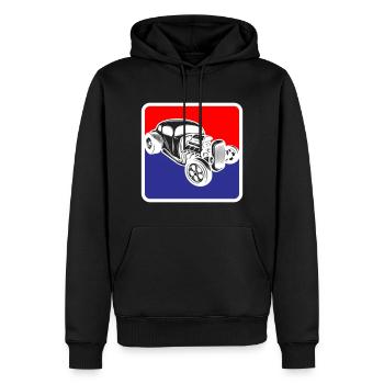 Hotrod Hot Rod V8 Tuning Auto | Farben änderbar - Männer Premium Bio Hoodie - Schwarz - Vorne - Nico (187cm)