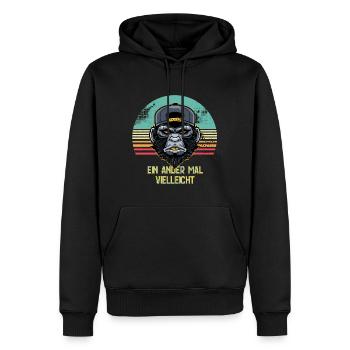 vielleicht - Männer Premium Bio Hoodie - Schwarz - Vorne - Nico (187cm)