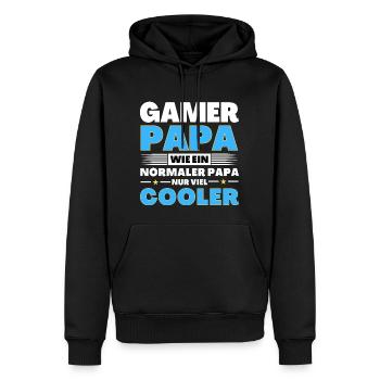 Gamer Papa wie ein normaler nur viel cooler - Männer Premium Bio Hoodie - Schwarz - Vorne - Nico (187cm)