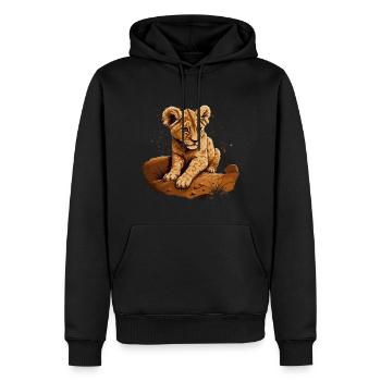 Bébé Lion Wildcat - Sweat à capuche Premium bio Homme - noir - Devant - Nico (187cm)