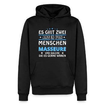 Es gibt zwei Arten von Menschen - Masseure - Männer Premium Bio Hoodie - Schwarz - Vorne - Nico (187cm)