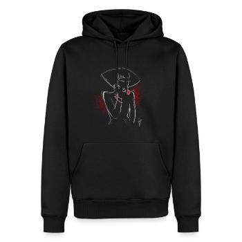 Lady red - Männer Premium Bio Hoodie - Schwarz - Vorne - Nico (187cm)