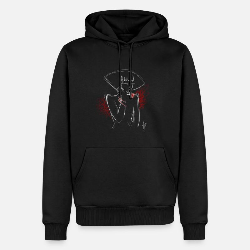 Lady red - Männer Premium Bio Hoodie - Schwarz