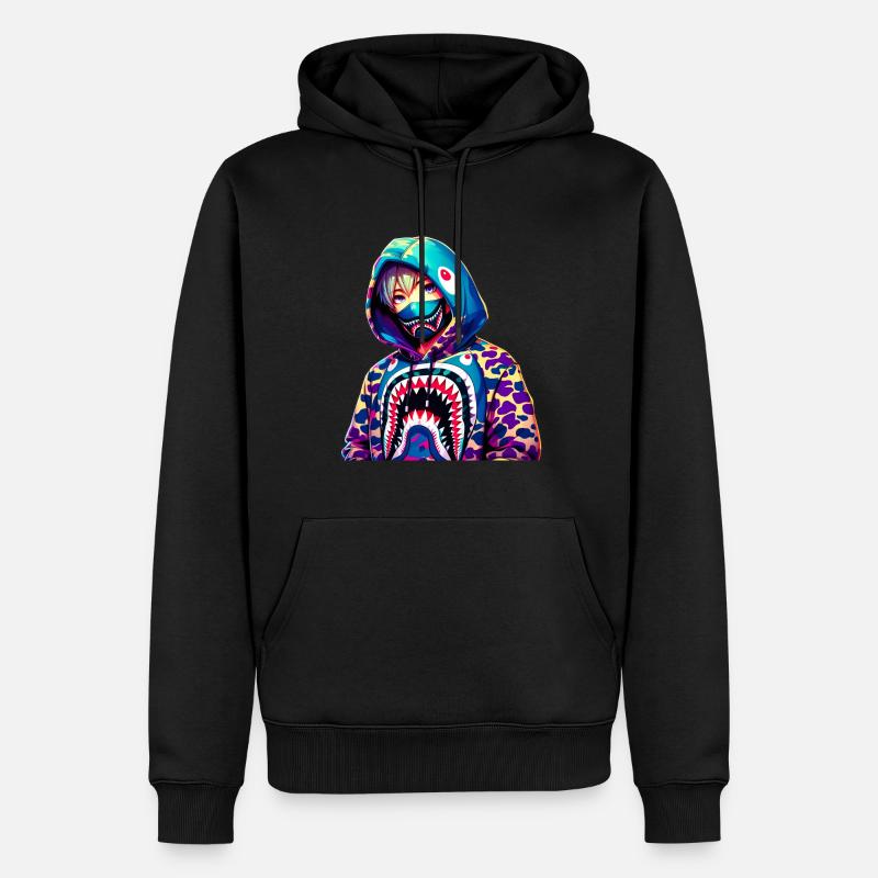 Requin Bape - Sweat à capuche Premium bio Homme - noir