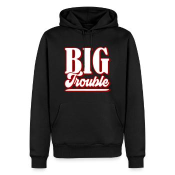 Big Trouble | Farben änderbar - Männer Premium Bio Hoodie - Schwarz - Vorne - Nico (187cm)