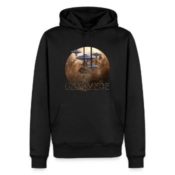 GANYMEDE - Sweat à capuche Premium bio Homme - noir - Devant - Nico (187cm)