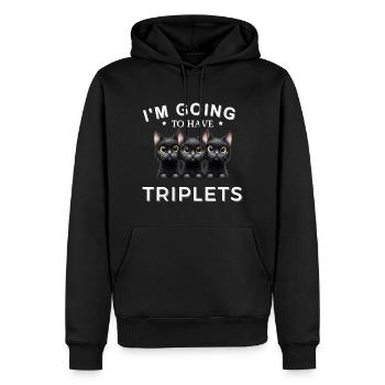 I'm Going To Have Triplets Funny Cats Design - Men’s Premium Organic Hoodie - black - Front - Nico (187cm)