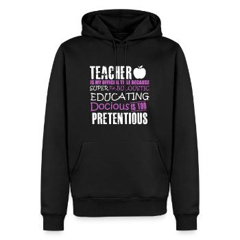 Teacher Is My Offical Tittle - Men’s Premium Organic Hoodie - black - Front - Nico (187cm)