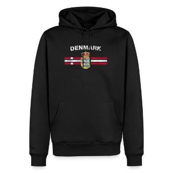 Drapeau Dane Shirt - Dane Emblem et Danemark Chemise de drapeau - Sweat à capuche Premium bio Homme - noir - Devant - Nico (187cm)