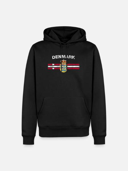 Dane Flag paita - Dane Emblem & Tanskassa Flag Paita - Herre Premium økologisk hoodie - sort