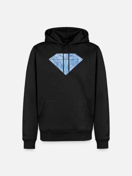 Blue diamond crystal gemstone - Men’s Premium Organic Hoodie - black