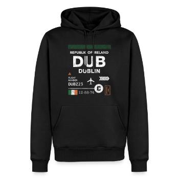 Étiquette d’aéroport de Dublin - Sweat à capuche Premium bio Homme - noir - Devant - Nico (187cm)