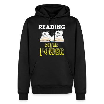My Book smells Better than your Tablet - Männer Premium Bio Hoodie - Schwarz - Vorne - Nico (187cm)