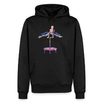 Jumping Fitness Geschenk Geschenkidee - Männer Premium Bio Hoodie - Schwarz - Vorne - Nico (187cm)