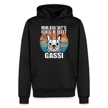Mir reichts ich geh jetzt Gassi French Bulldog - Männer Premium Bio Hoodie - Schwarz - Vorne - Nico (187cm)