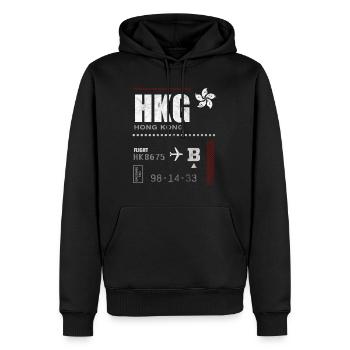 Hongkong-Flughafen-Tag - Männer Premium Bio Hoodie - Schwarz - Vorne - Nico (187cm)