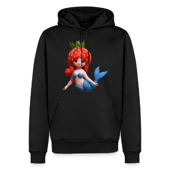 Sirène aux fraises - Sweat à capuche Premium bio Homme - noir - Devant - Nico (187cm)