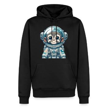 Singe Astronaute Mignon - Sweat à capuche Premium bio Homme - noir - Devant - Nico (187cm)