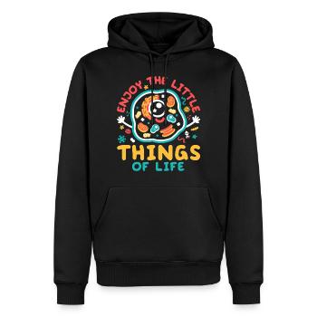 23F 0276 bk - Sweat à capuche Premium bio Homme - noir - Devant - Nico (187cm)