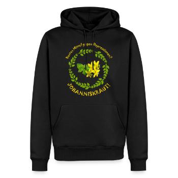 Dépression du millepertuis - Sweat à capuche Premium bio Homme - noir - Devant - Nico (187cm)