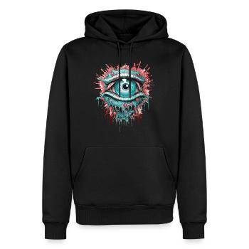 Psychedelisch Auge Farbenfroh LSD Drogen Trip - Männer Premium Bio Hoodie - Schwarz - Vorne - Nico (187cm)