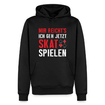 Skat Kartenspiel Spruch Skatkarten Design für - Männer Premium Bio Hoodie - Schwarz - Vorne - Nico (187cm)
