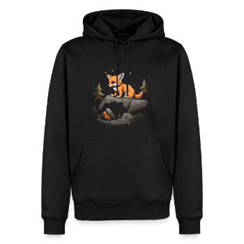 Fuchs Kopf Wald Tier Natur Bäume Baby Fuchs - Männer Premium Bio Hoodie - Schwarz - Vorne - Nico (187cm)