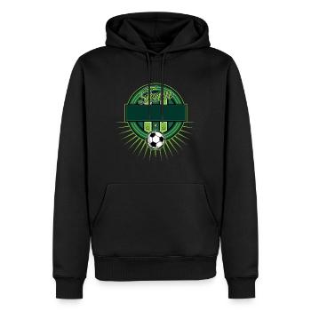Fussball Logo - Männer Premium Bio Hoodie - Schwarz - Vorne - Nico (187cm)
