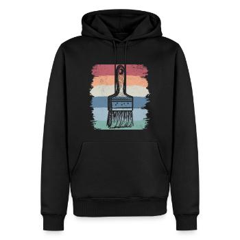 Paint Brush Retro Vintage Style Artist Art - Sweat à capuche Premium bio Homme - noir - Devant - Nico (187cm)