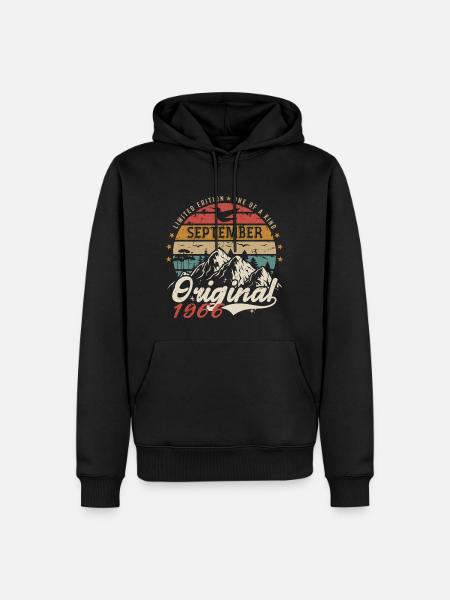 Retro 1966 September Vintage September 1966 Gave - Herre Premium økologisk hoodie - sort
