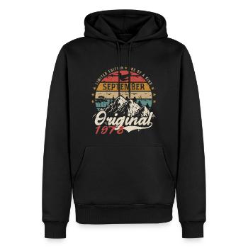 Retro Gift 1978 September Vintage September 1978 - Men’s Premium Organic Hoodie - black - Front - Nico (187cm)