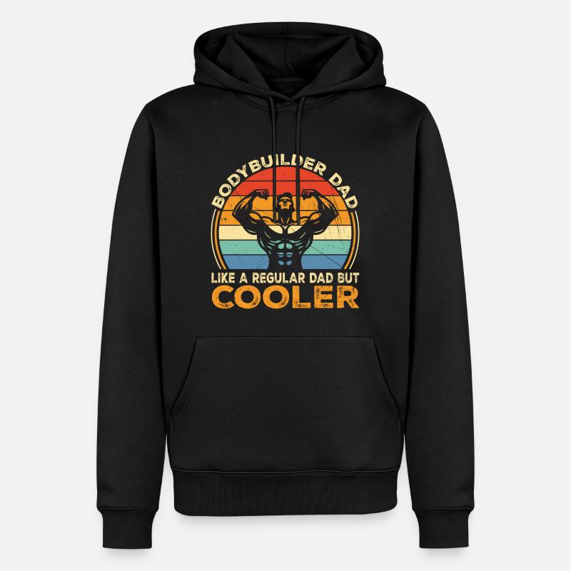 Bodybuilder Dad Like Regular Dad But Cooler | Dad - Sweat à capuche Premium bio Homme - noir