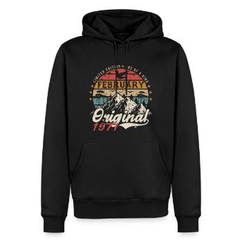 Geschenk zum 54. Geburtstag, geboren im Februar 1971 - Männer Premium Bio Hoodie - Schwarz - Vorne - Nico (187cm)