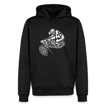 BMX Vélo / 01_weiß - Sweat à capuche Premium bio Homme - noir - Devant - Nico (187cm)