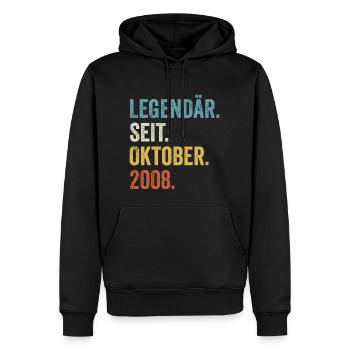 14 Jahre Legendär Seit Oktober 2008 14. Geburtstag - Männer Premium Bio Hoodie - Schwarz - Vorne - Nico (187cm)