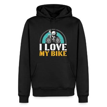 I Love my Bike Funny Bike Riding Cycling - Männer Premium Bio Hoodie - Schwarz - Vorne - Nico (187cm)