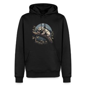 Paresseux Animal Paresseux Bébé - Sweat à capuche Premium bio Homme - noir - Devant - Nico (187cm)