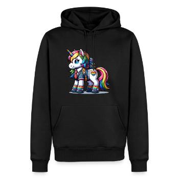 Cute Schoolboy Unicorn - Männer Premium Bio Hoodie - Schwarz - Vorne - Nico (187cm)