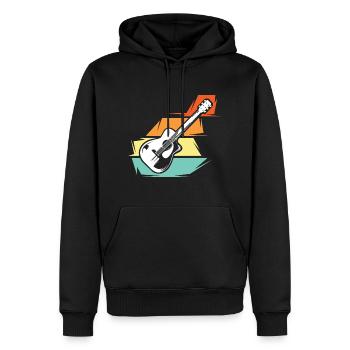 retro Gitarre Musiker Gitarrenliebe Symbol vintage - Männer Premium Bio Hoodie - Schwarz - Vorne - Nico (187cm)