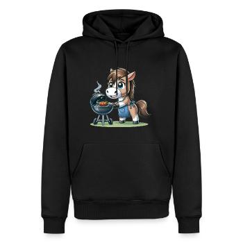Cute BBQ Horse - Männer Premium Bio Hoodie - Schwarz - Vorne - Nico (187cm)