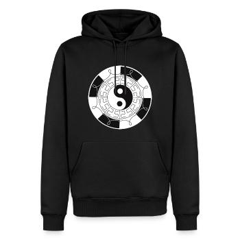 Yin Yang - Tao - Männer Premium Bio Hoodie - Schwarz - Vorne - Nico (187cm)