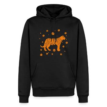Tigres - Afrique - Nature sauvage - Conservation de la nature - Sweat à capuche Premium bio Homme - noir - Devant - Nico (187cm)