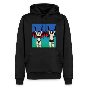 Teufel - Männer Premium Bio Hoodie - Schwarz - Vorne - Nico (187cm)