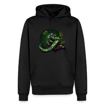 Schlange - Männer Premium Bio Hoodie - Schwarz - Vorne - Nico (187cm)