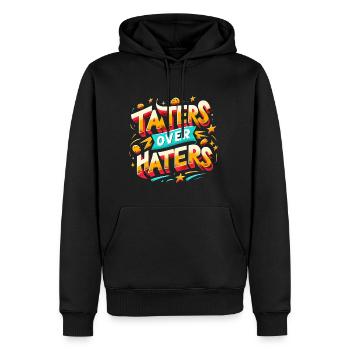 taters over haters 12 - Männer Premium Bio Hoodie - Schwarz - Vorne - Nico (187cm)