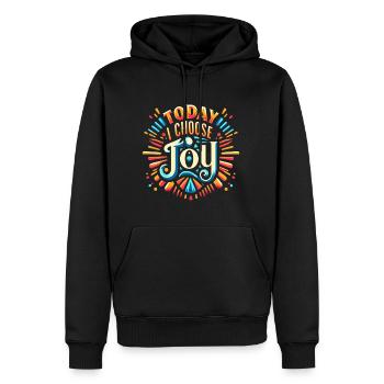 Today I Choose Joy 14 - Männer Premium Bio Hoodie - Schwarz - Vorne - Nico (187cm)