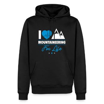 I Love Mountaineering – Made for Life - Men’s Premium Organic Hoodie - black - Front - Nico (187cm)